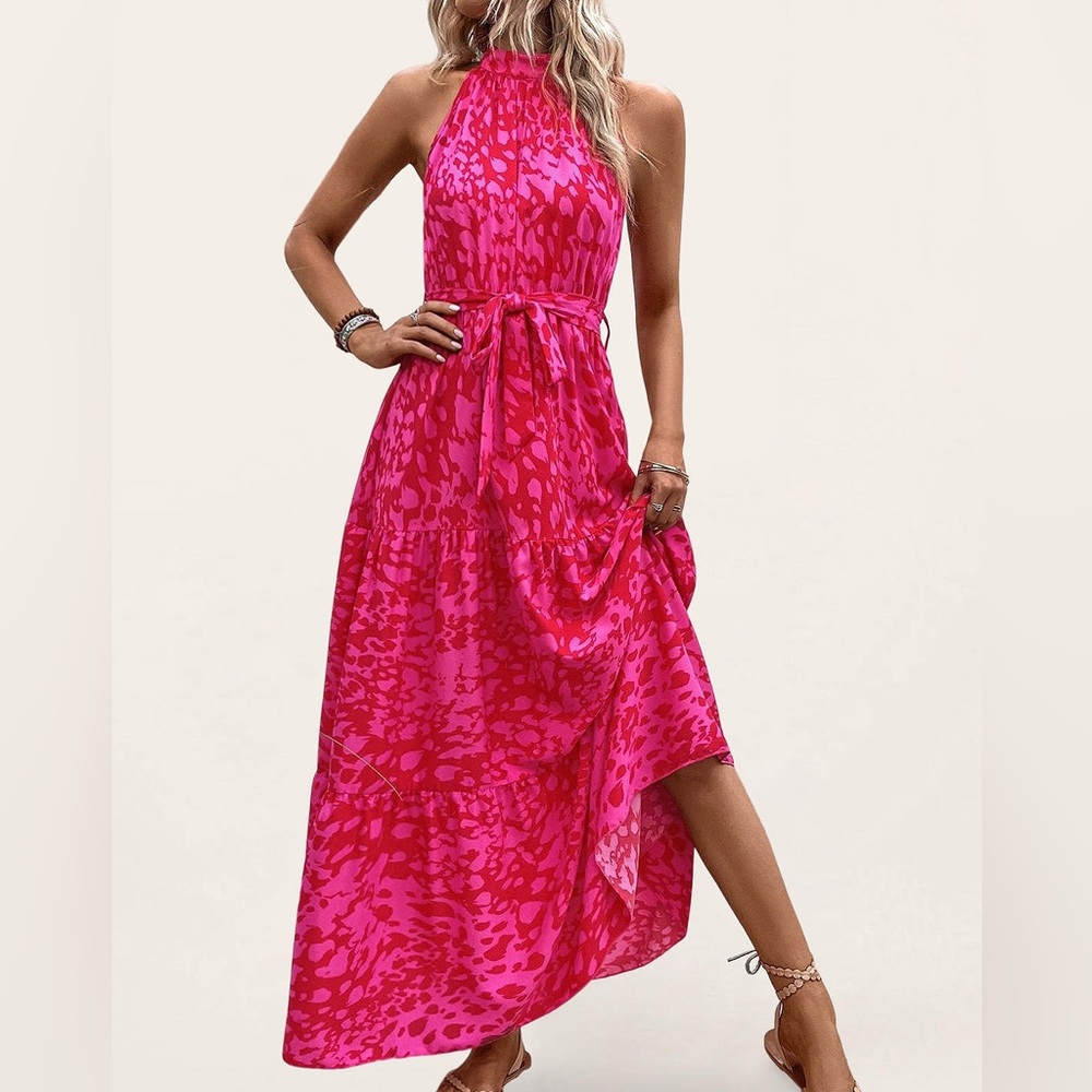 Hot pink maxi dress